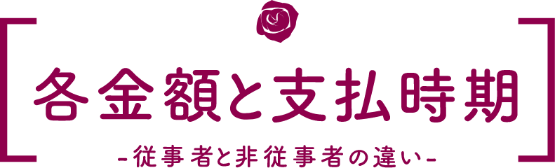 各金額と支払時期 従業者と非従業者の違い